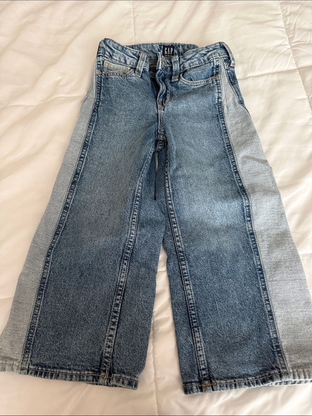 GAP Girl’s Two-Tone Blue Wide-Leg Jeans
